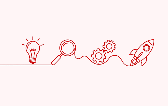 一気通貫の開発体制を示すアイコン